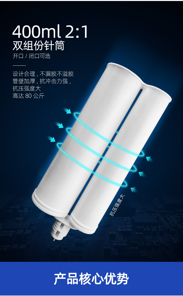 400ml 2:1 雙組份針筒